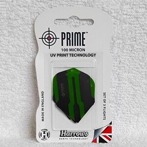Sealed Set of 3 Harrows Green Prime 100 Micron Dart Flights BNIP!!